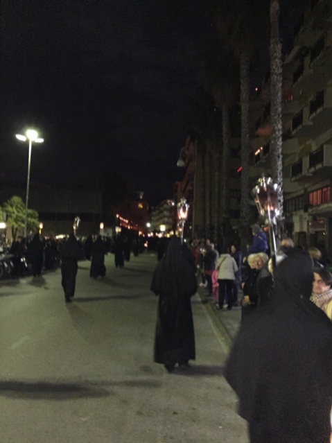 We were staying in Sorrento on Easter weekend. This Black Processional takes place every year on Good Friday in remembrance of Christ's sacrifice. Hundreds of men wear these black robes with pointed hoods and parade around the historic center. Some carried lanterns or symbols of the cruxifixction, others spread incense, some sang Italian prayers. At some points, we marched with the crowd behind the procession and sometimes stopped to watch them go by. Even though we were only there as tourists, we could tell that this ceremony was held in high reverence by the people of Sorrento.