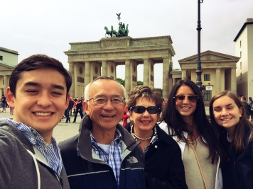 Lee/Johnson family and I in front of the Brandenburg Gate