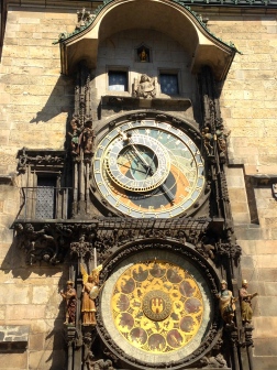 the astronomical clock chimes every hour with a short show