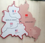 This map shows the four occupied zone of Berlin until reunification.