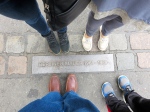 These stones commemorate where the Berlin Wall stood and trace the former border between east and west Berlin.